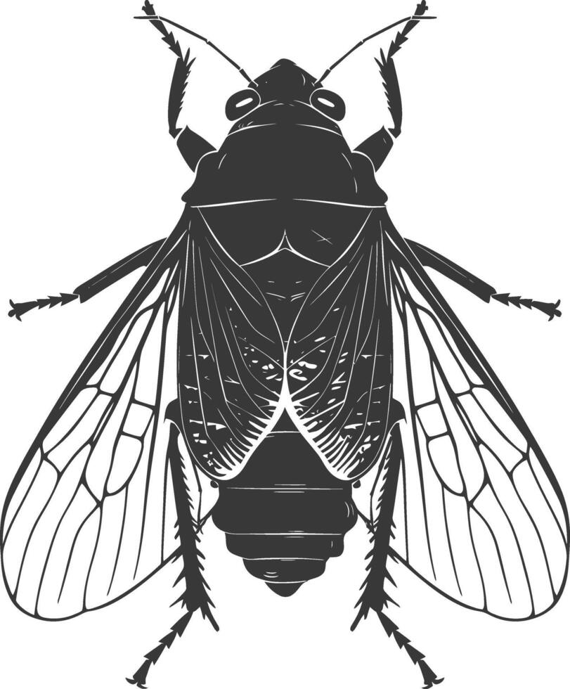 ai generado silueta cigarra insecto animal negro color solamente vector