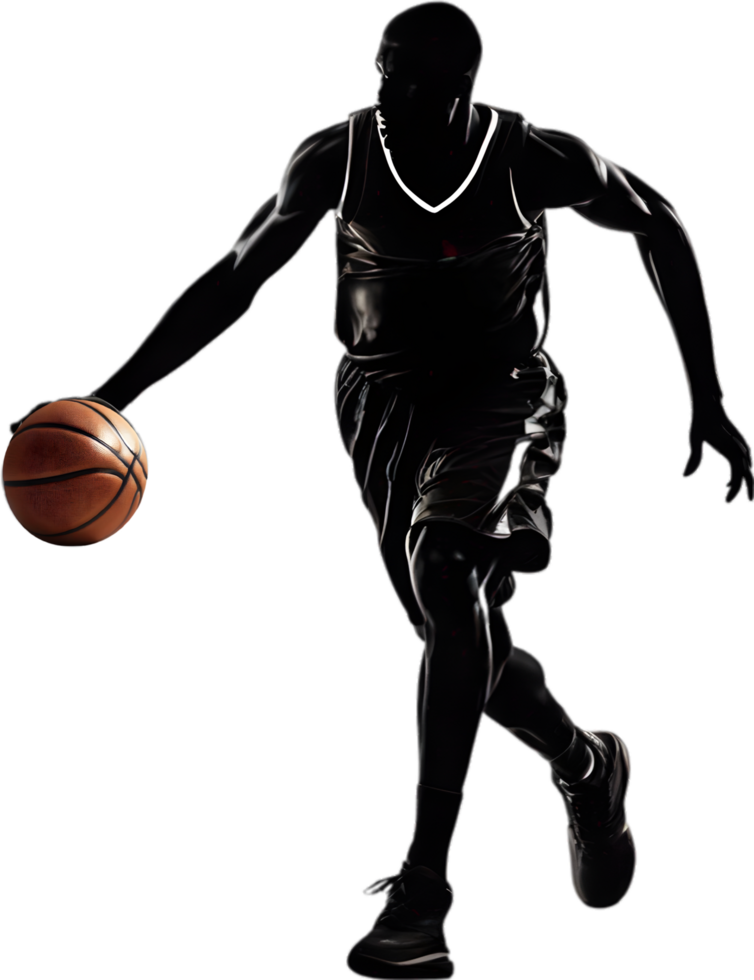 AI generated Silhouette icon of a Basketball player. png