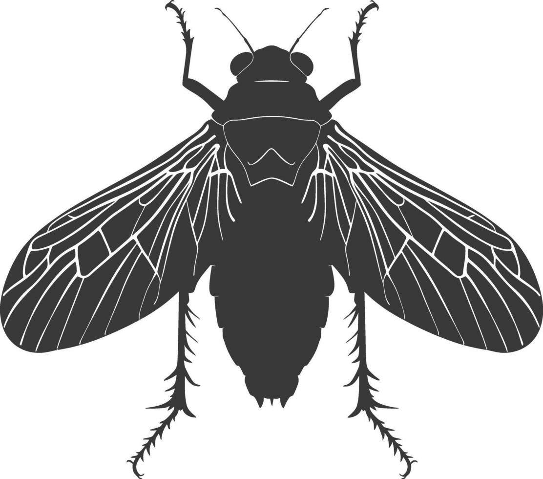 ai generado silueta cigarra insecto animal negro color solamente vector