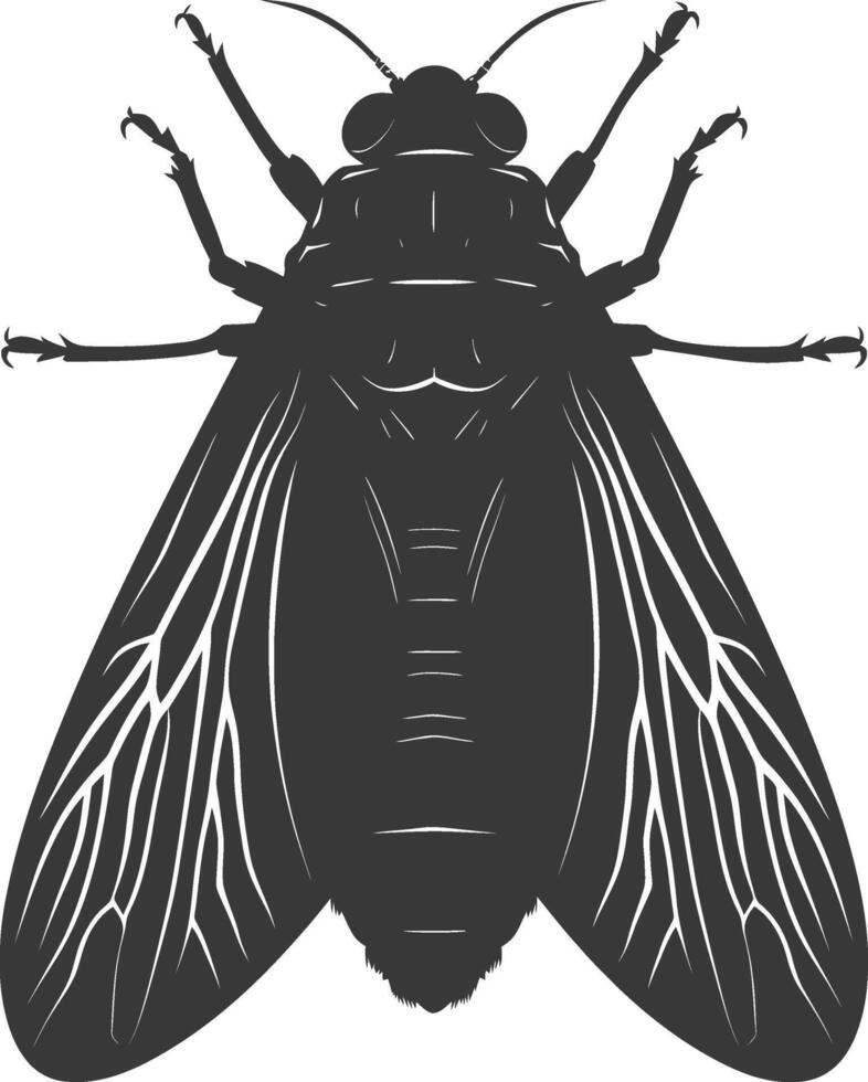 ai generado silueta cigarra insecto animal negro color solamente vector