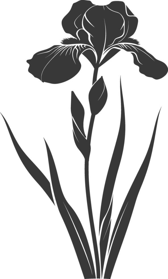 ai generado silueta iris flor negro color solamente vector