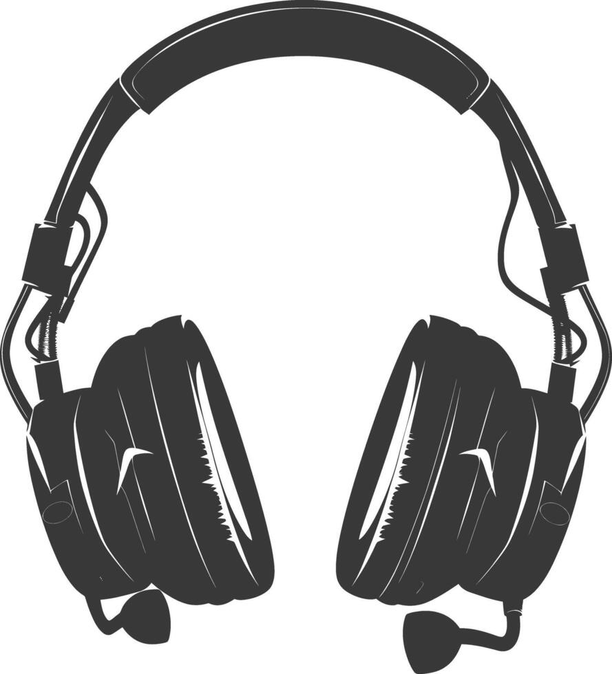 ai generado silueta auriculares negro color solamente vector