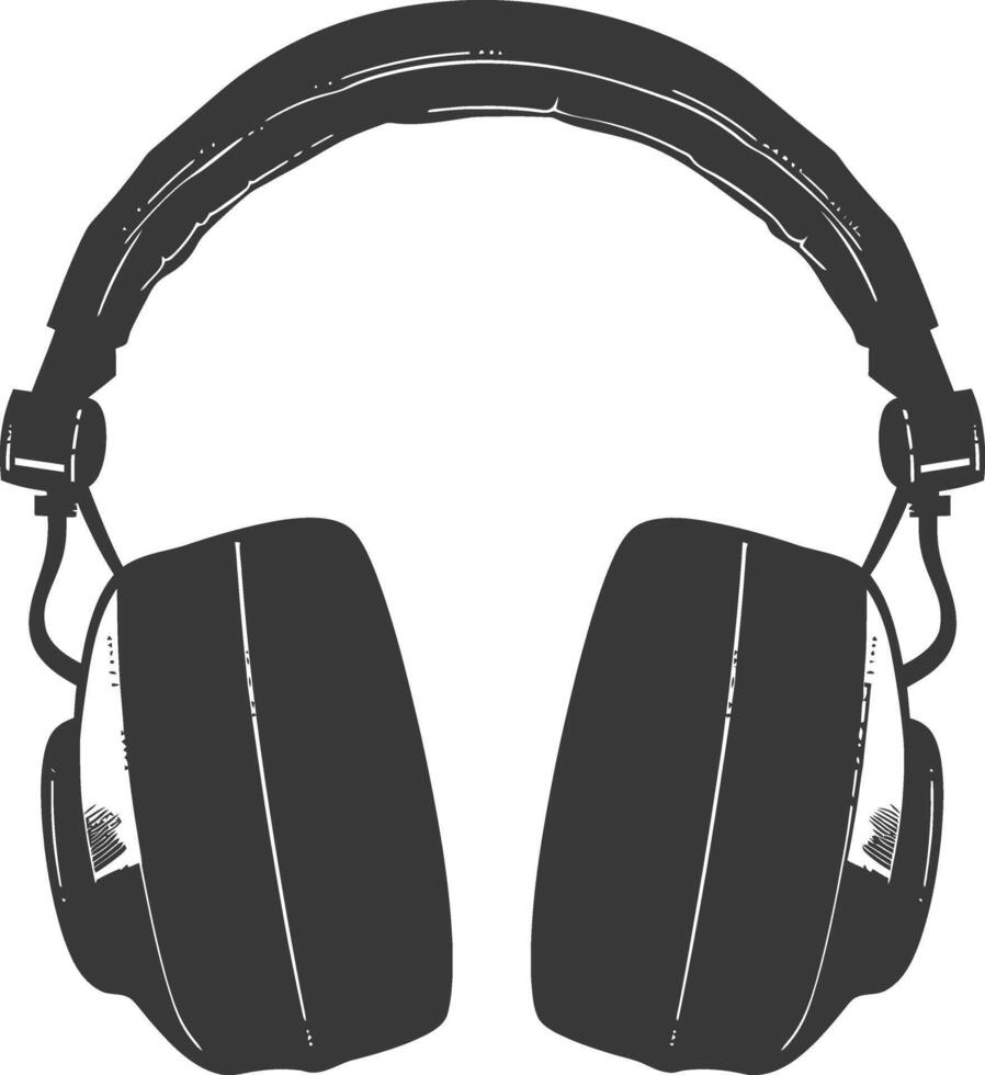 ai generado silueta auriculares negro color solamente vector