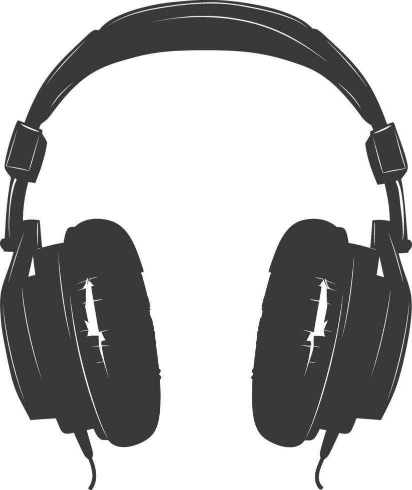 ai generado silueta auriculares negro color solamente vector