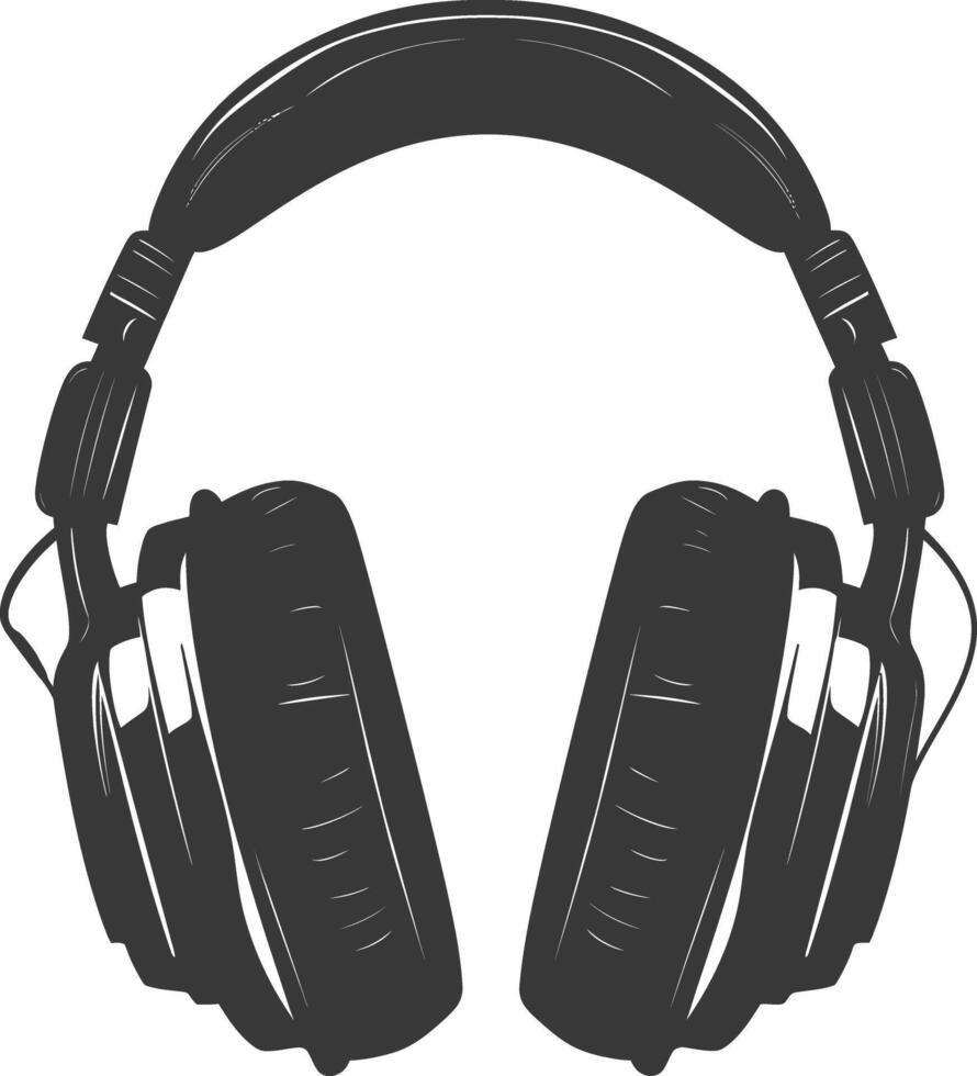 ai generado silueta auriculares negro color solamente vector