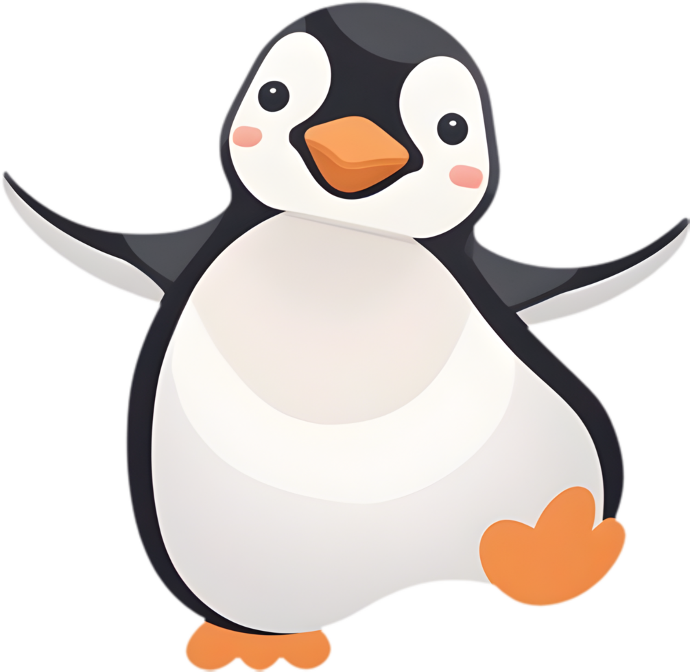 AI generated Cute penguin icon in a minimalistic style. png