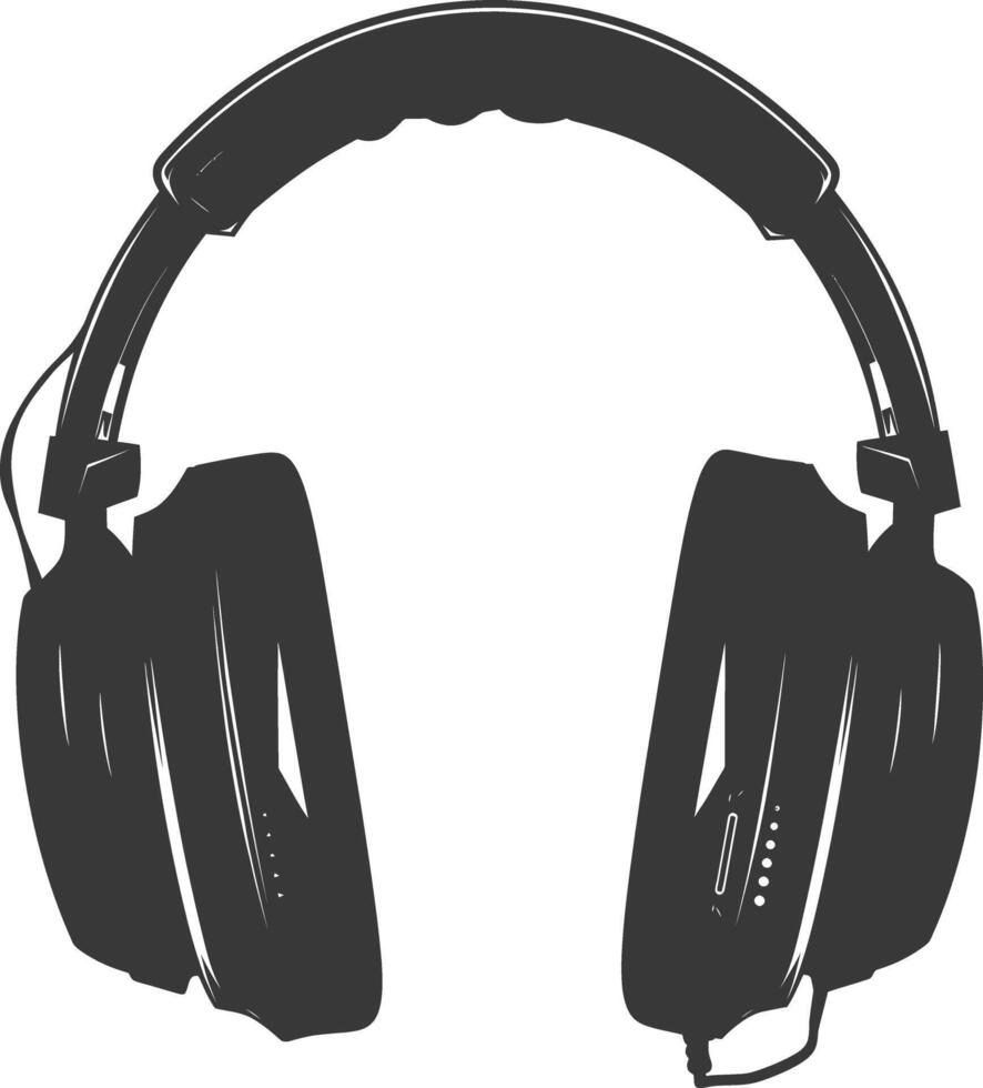 ai generado silueta auriculares negro color solamente vector