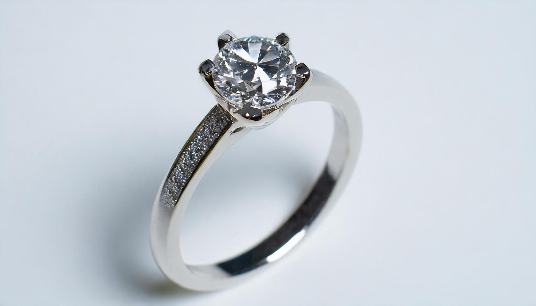 AI generated 5 carat diamond in white gold engagement ring photo