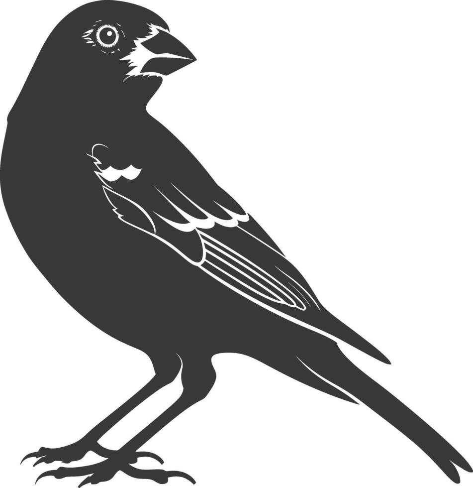 AI generated Silhouette House sparrow bird animal fly black color only vector