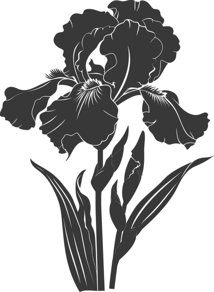 ai generado silueta iris flor negro color solamente vector