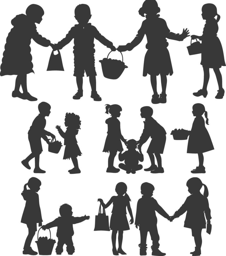 AI generated Silhouette illustration for celebrating World International Charity Days vector
