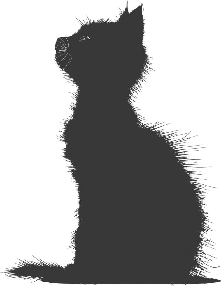 ai generado silueta gatito linda animal negro color solamente lleno cuerpo vector