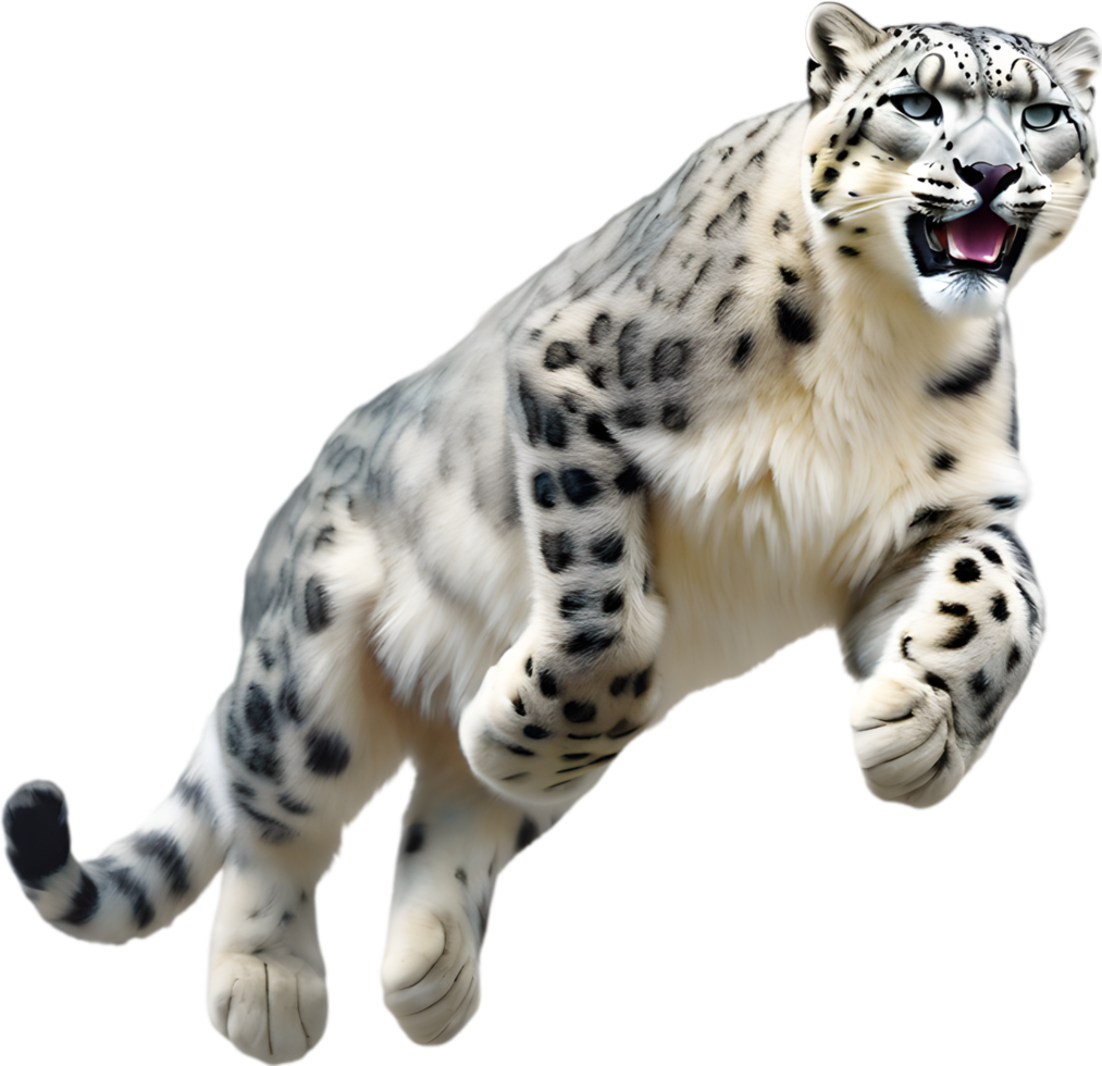 ai gerado aguarela pintura do uma fofa neve leopardo. png