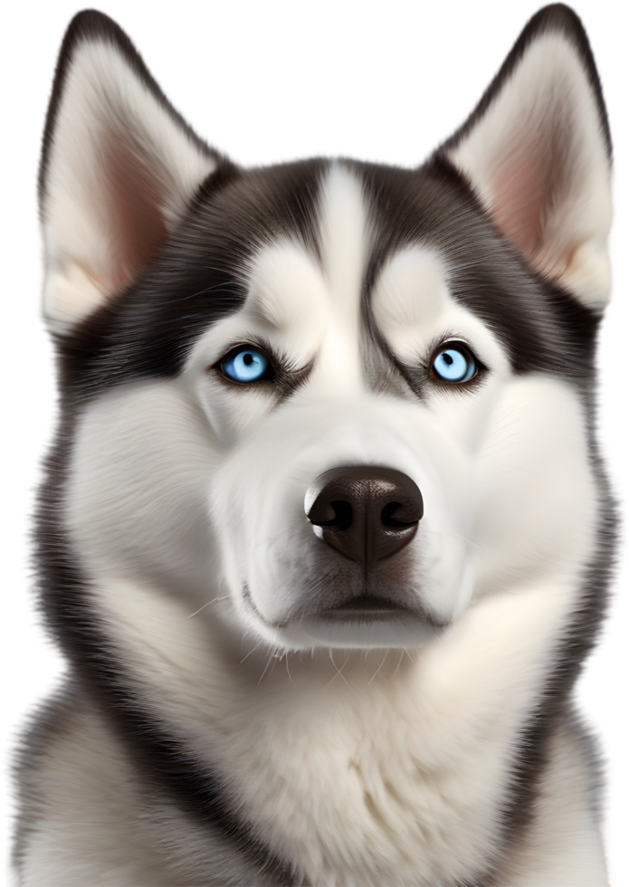 AI generated Watercolor painting of a cute Siberian Husky dog. png