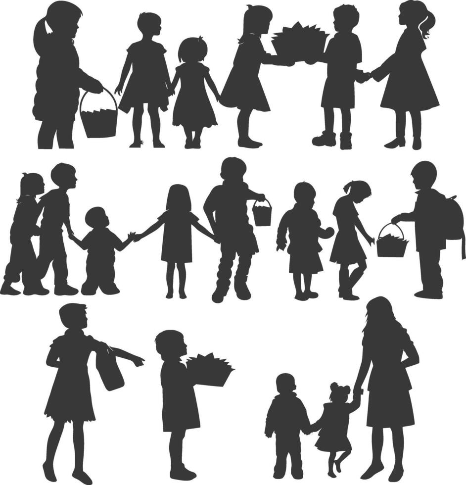 AI generated Silhouette illustration for celebrating World International Charity Days vector