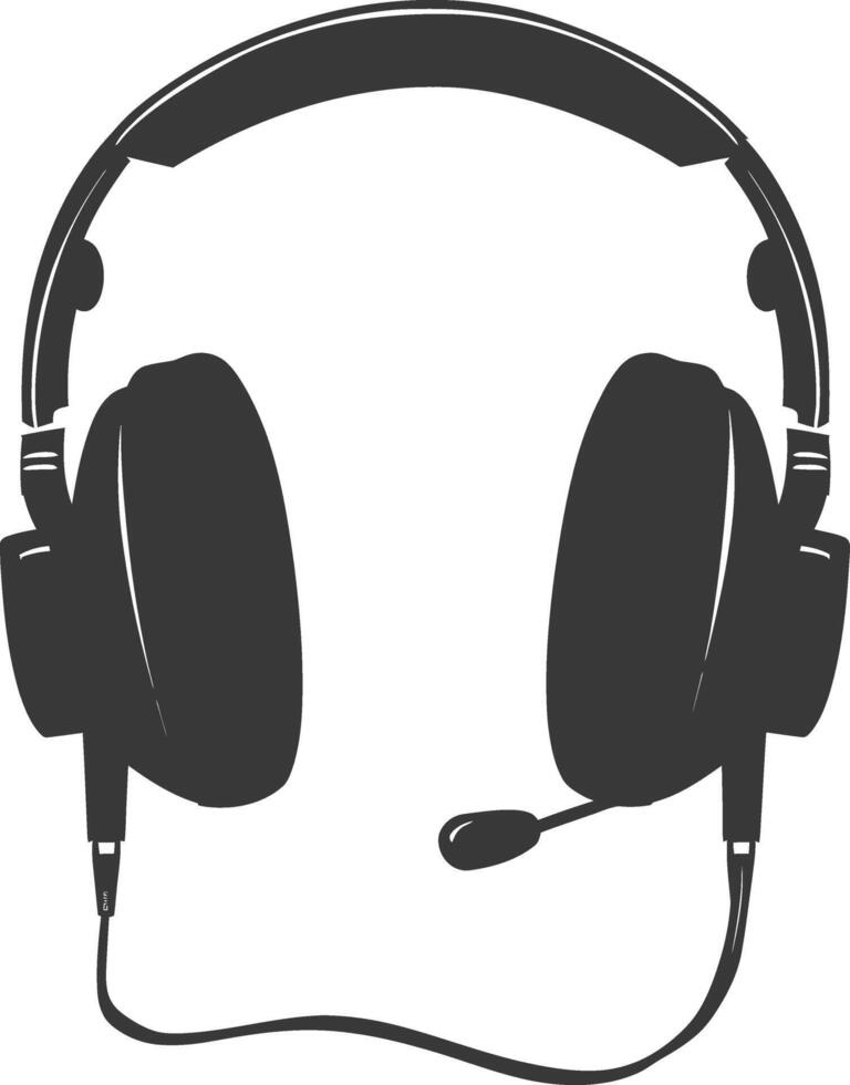 ai generado silueta auriculares negro color solamente vector