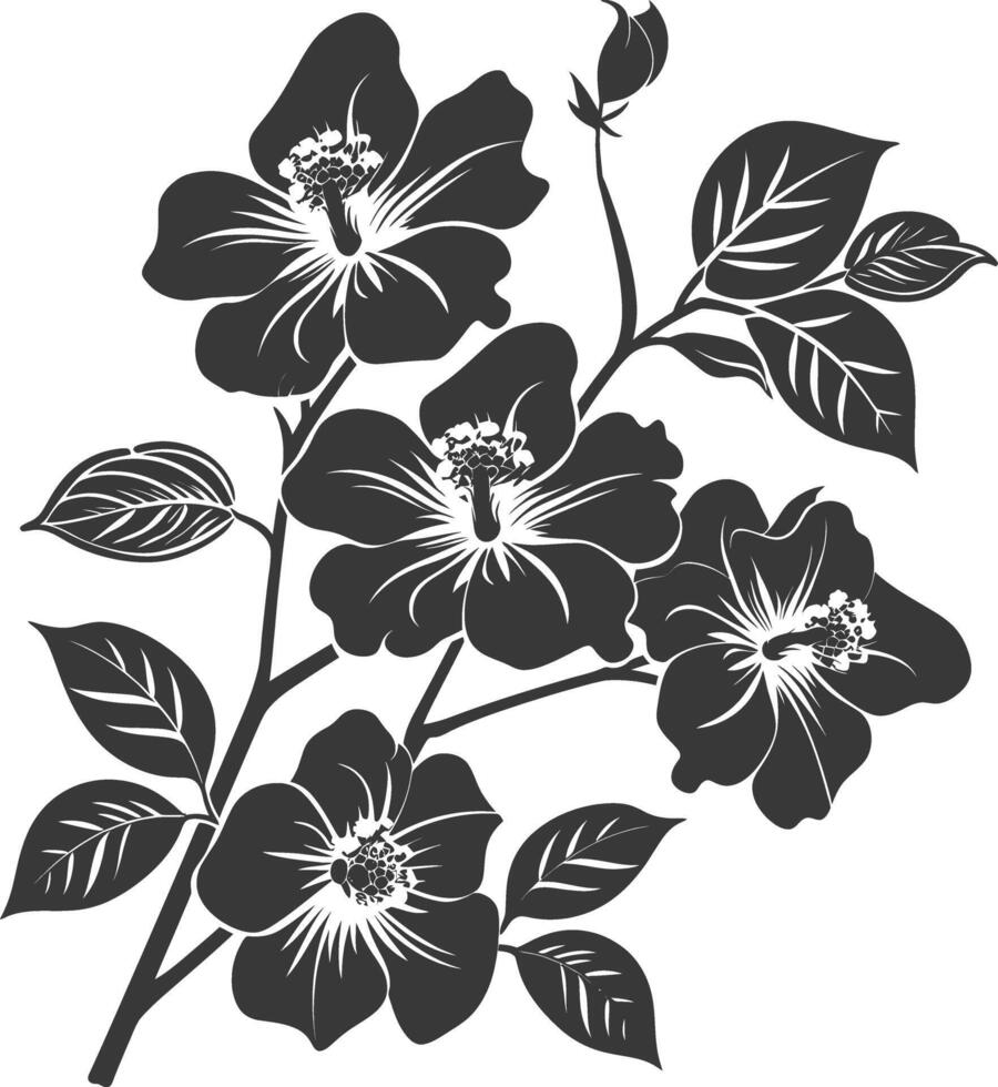 ai generado silueta jazmín flor negro color solamente vector