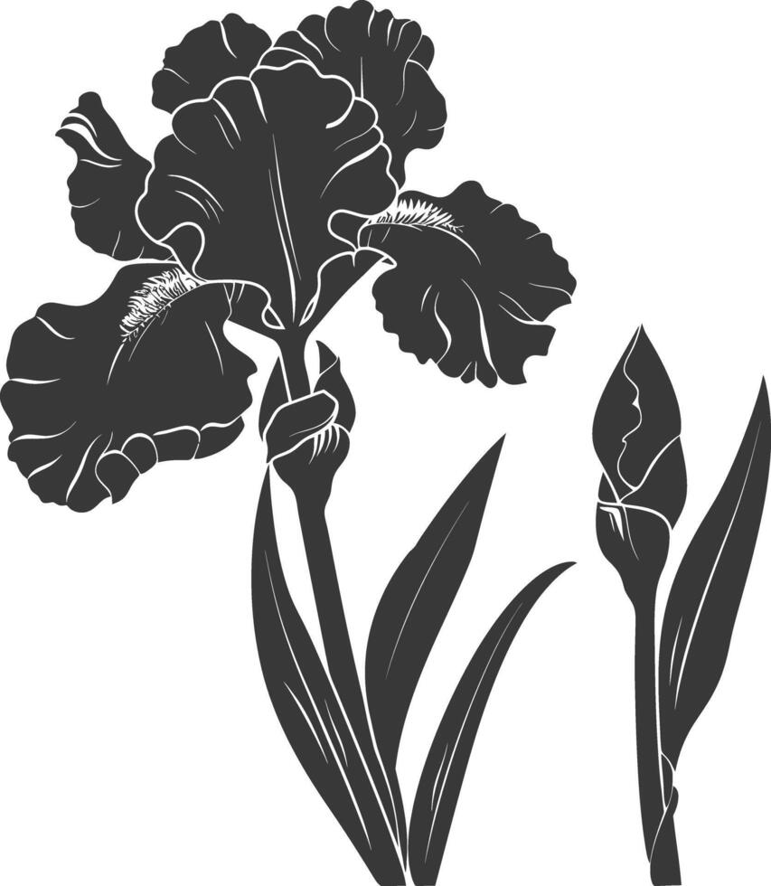 ai generado silueta iris flor negro color solamente vector