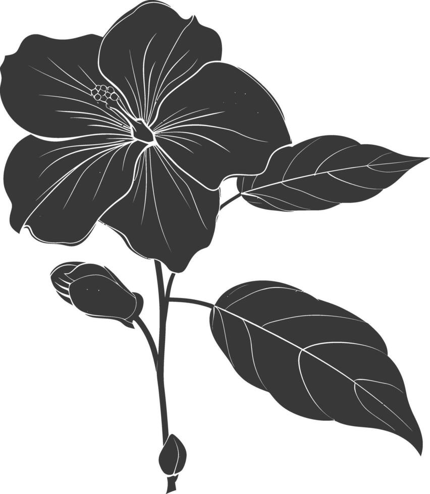 AI generated Silhouette jasmin flower black color only vector