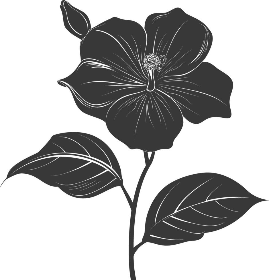 AI generated Silhouette jasmin flower black color only vector