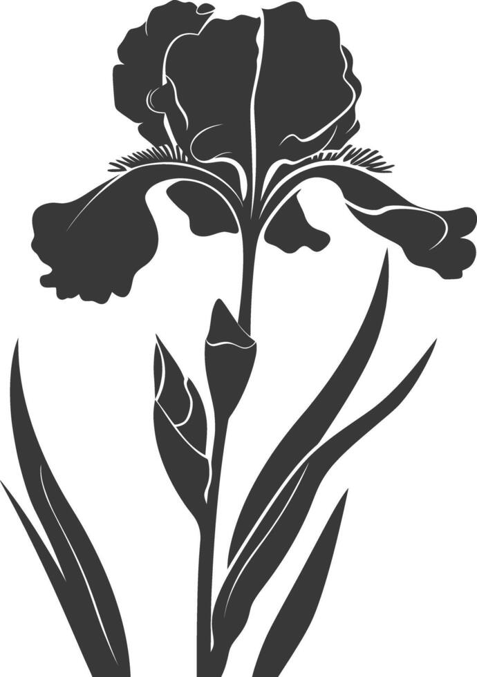 ai generado silueta iris flor negro color solamente vector