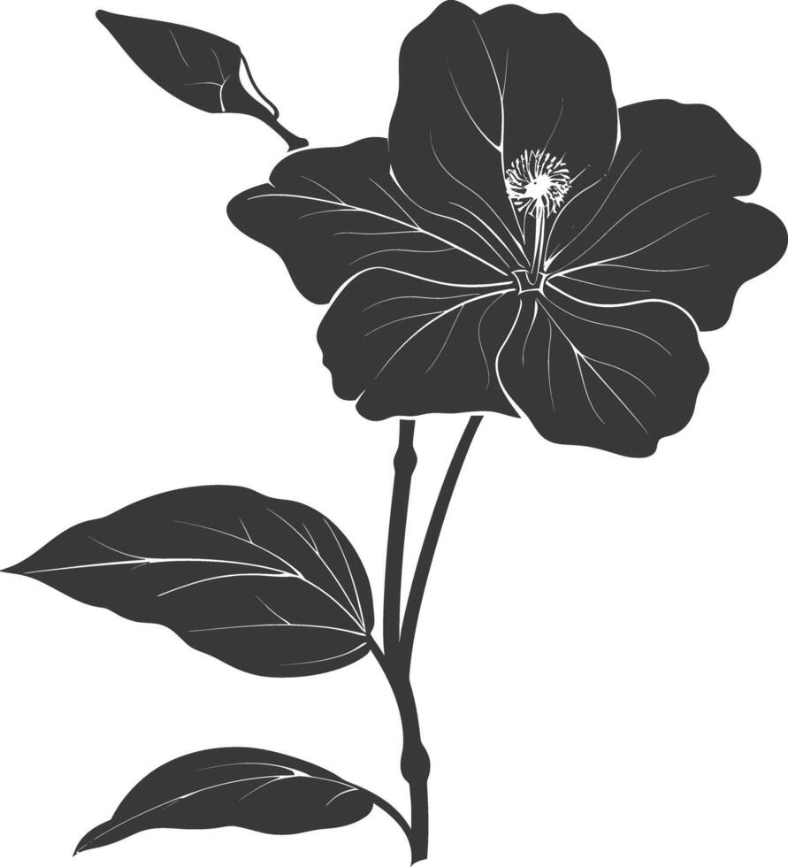 AI generated Silhouette jasmin flower black color only vector