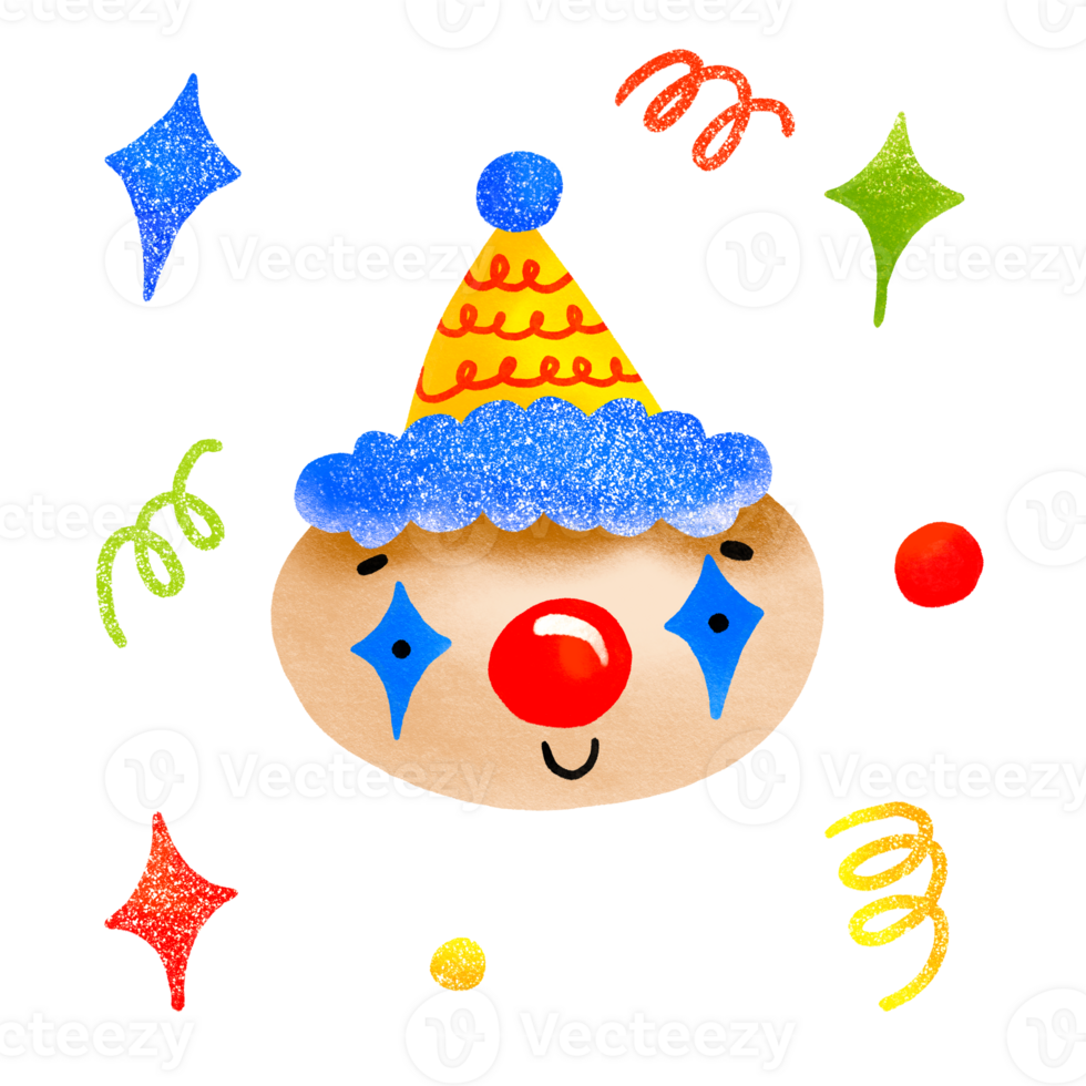 Funny illustration with clowns. Cute baby illustration on isolated background png