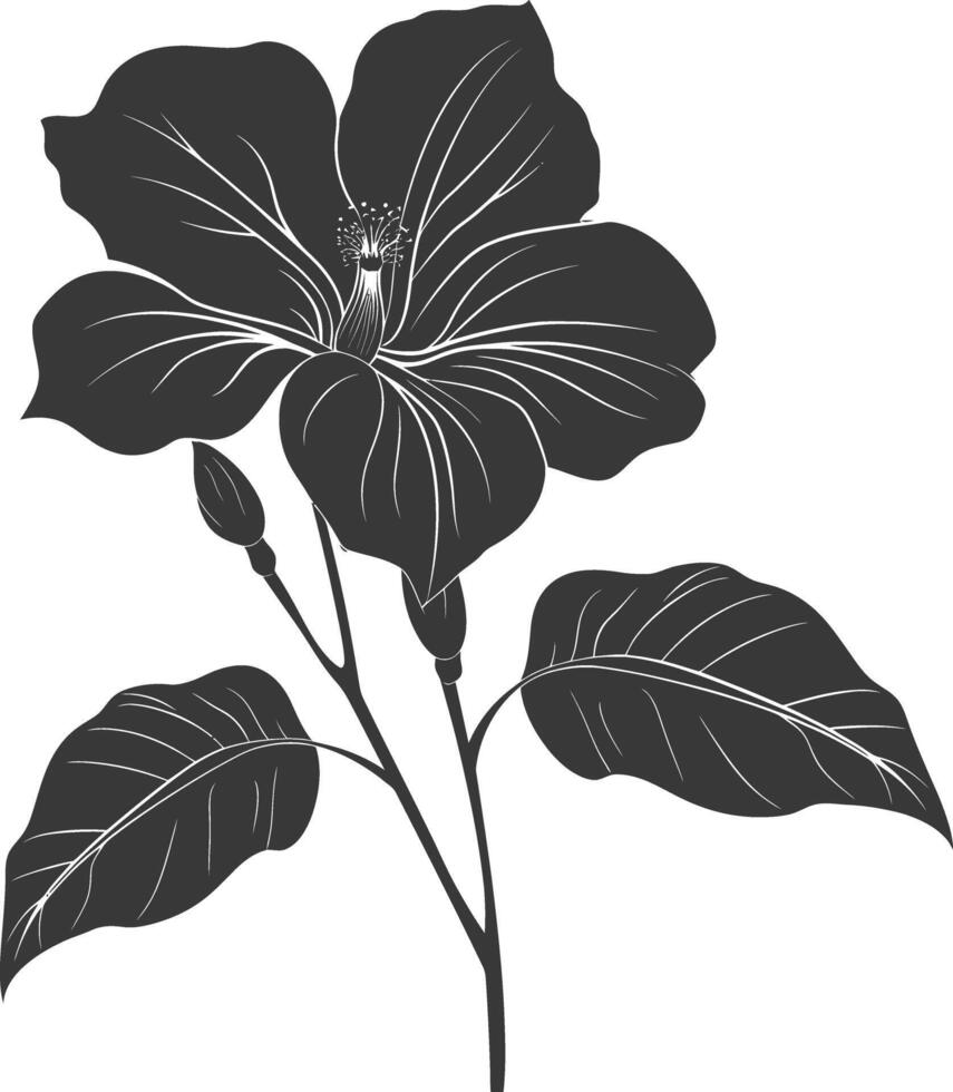 AI generated Silhouette jasmin flower black color only vector