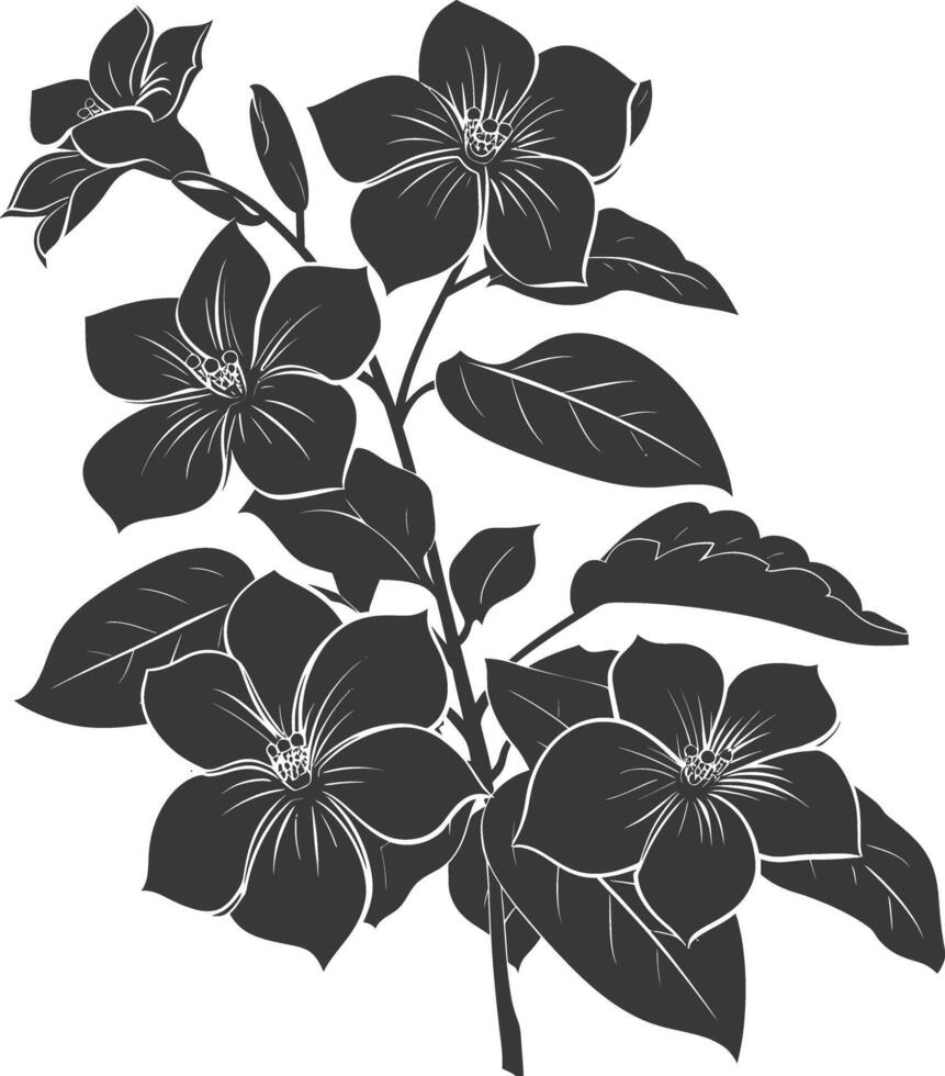 ai generado silueta jazmín flor negro color solamente vector