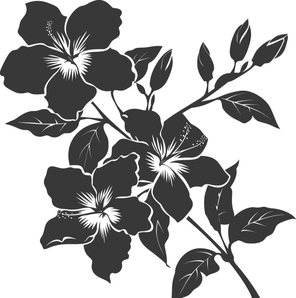 ai generado silueta jazmín flor negro color solamente vector