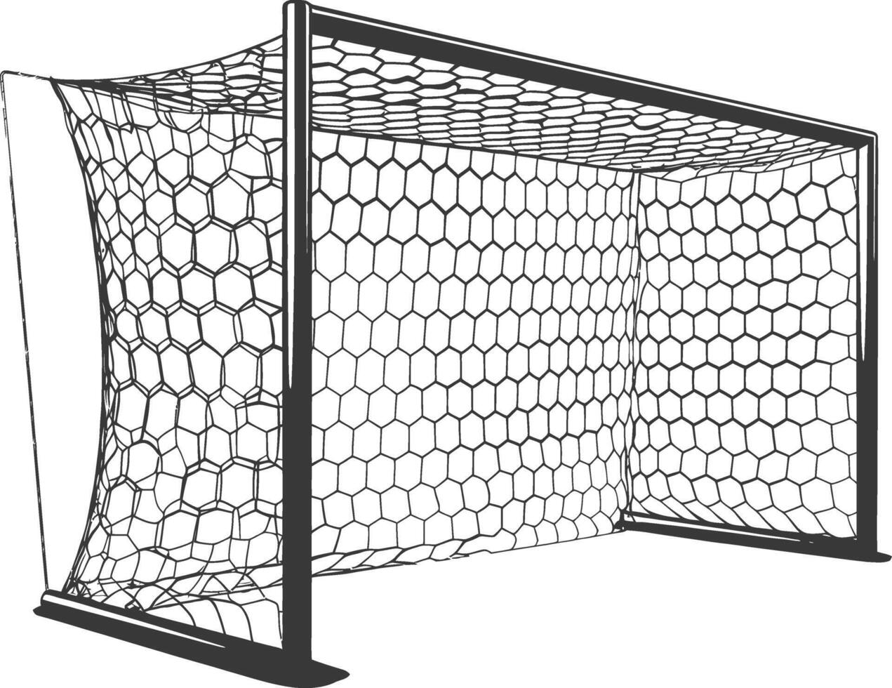 AI generated silhouette ground soccer goal sport black color only vector