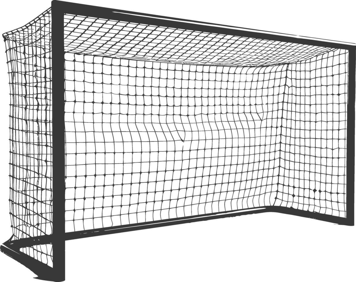 AI generated silhouette ground soccer goal sport black color only vector