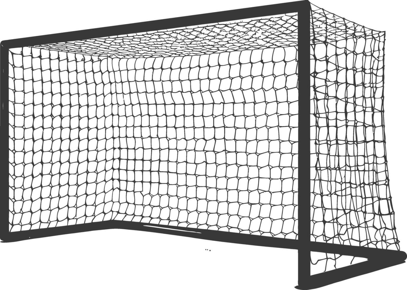 AI generated silhouette ground soccer goal sport black color only vector