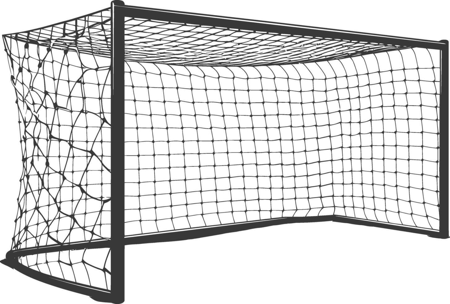 AI generated silhouette ground soccer goal sport black color only vector