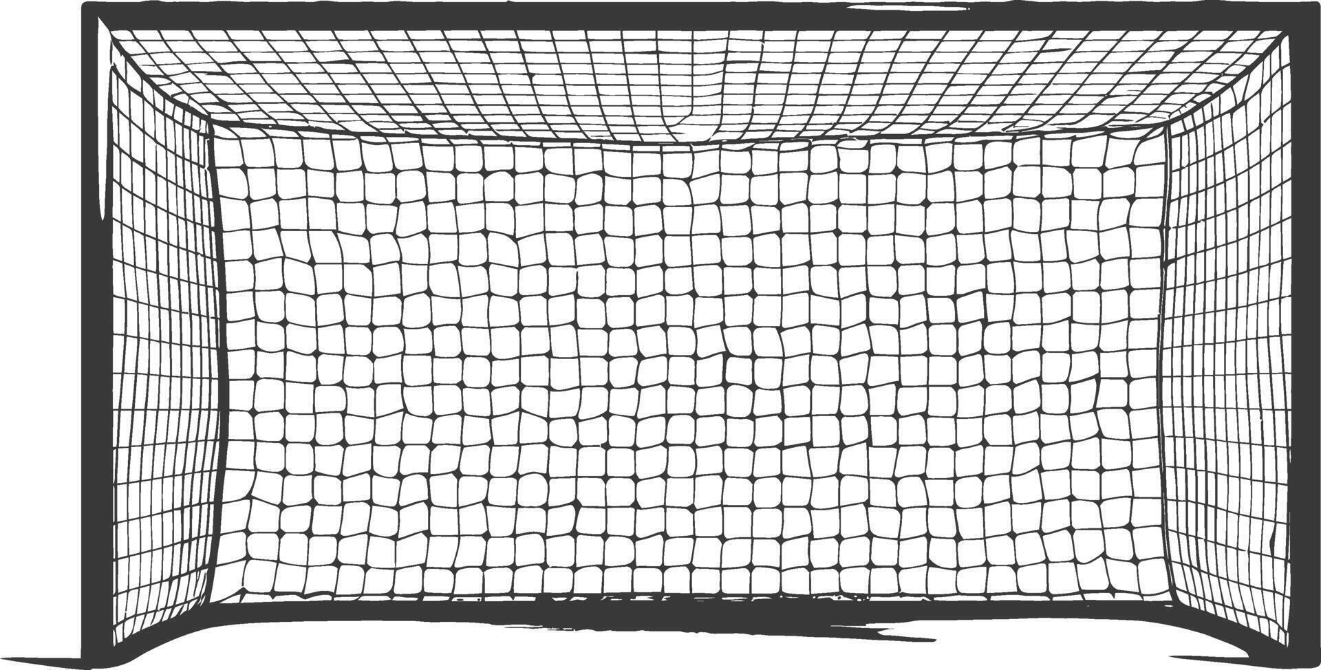AI generated silhouette ground soccer goal sport black color only vector