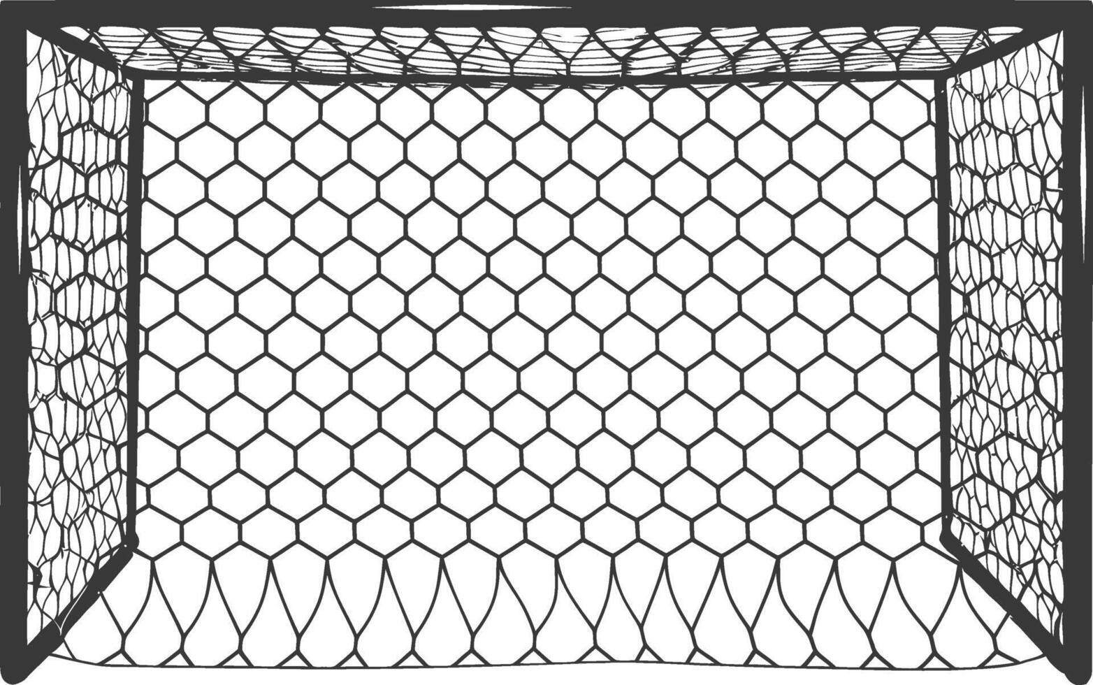 AI generated silhouette ground soccer goal sport black color only vector