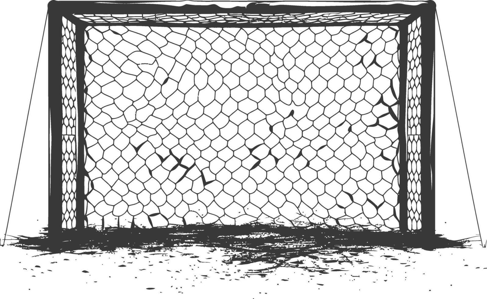 AI generated silhouette ground soccer goal sport black color only vector