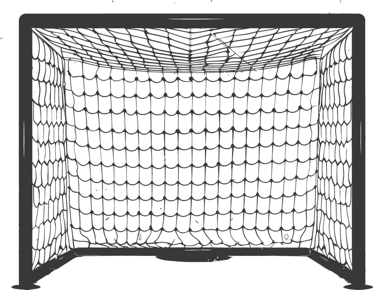 AI generated silhouette ground soccer goal sport black color only vector