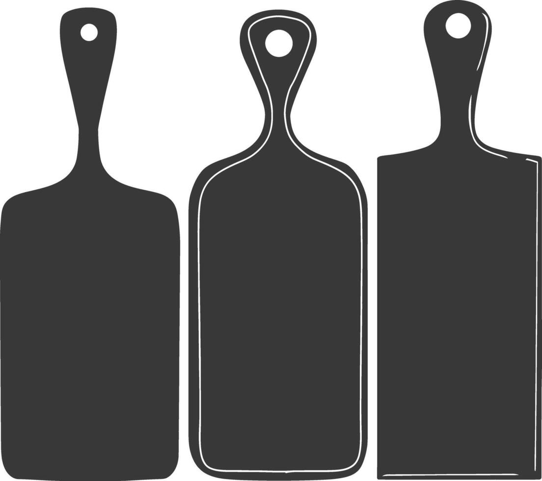 AI generated Silhouette Cutting Board Cooking Tool black color only vector