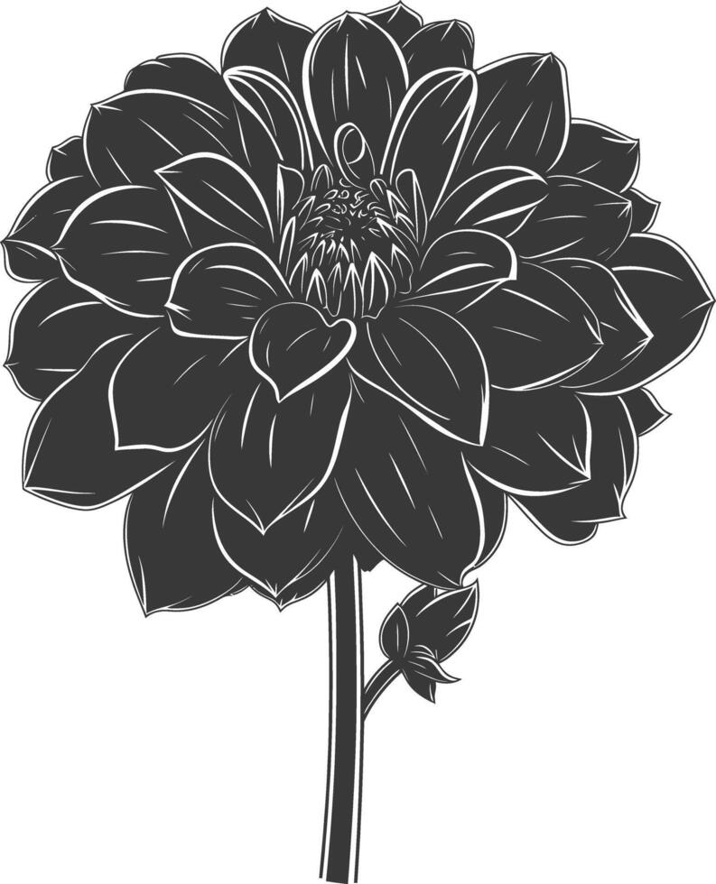 ai generado silueta dalia flor negro color solamente vector