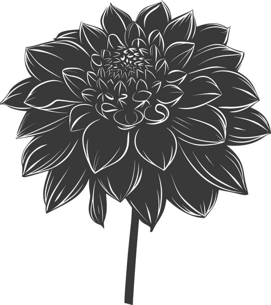 ai generado silueta dalia flor negro color solamente vector