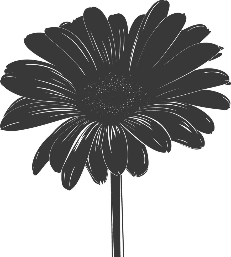 AI generated Silhouette daisy flower black color only vector