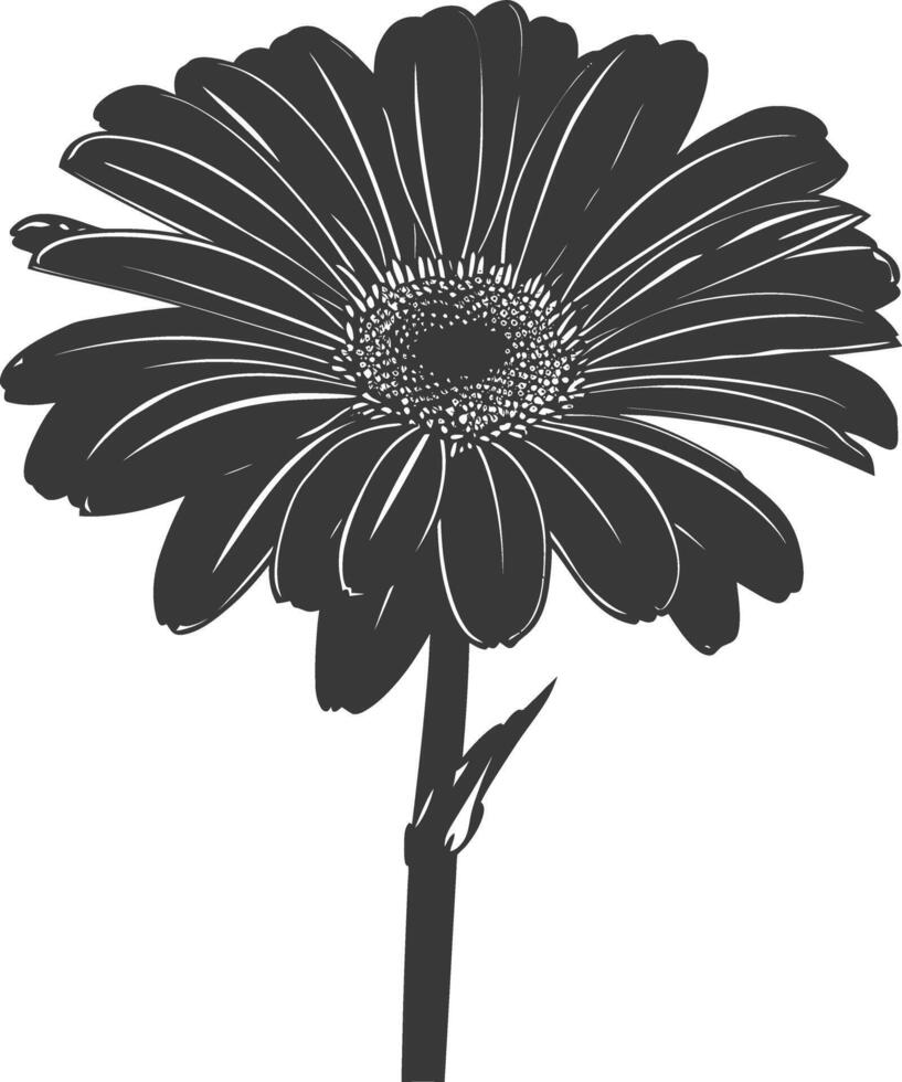 AI generated Silhouette daisy flower black color only vector