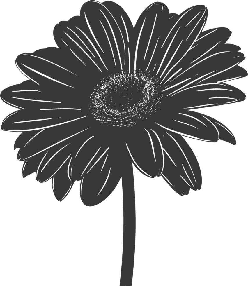 AI generated Silhouette daisy flower black color only vector