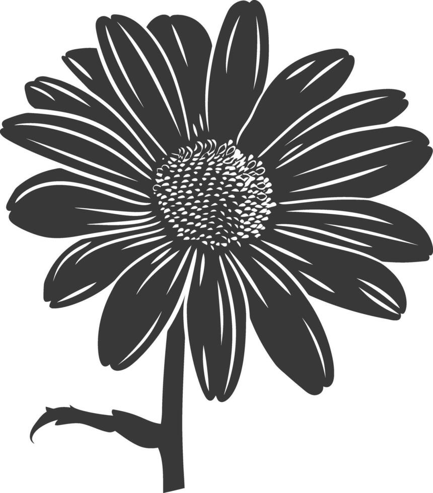 AI generated Silhouette daisy flower black color only vector