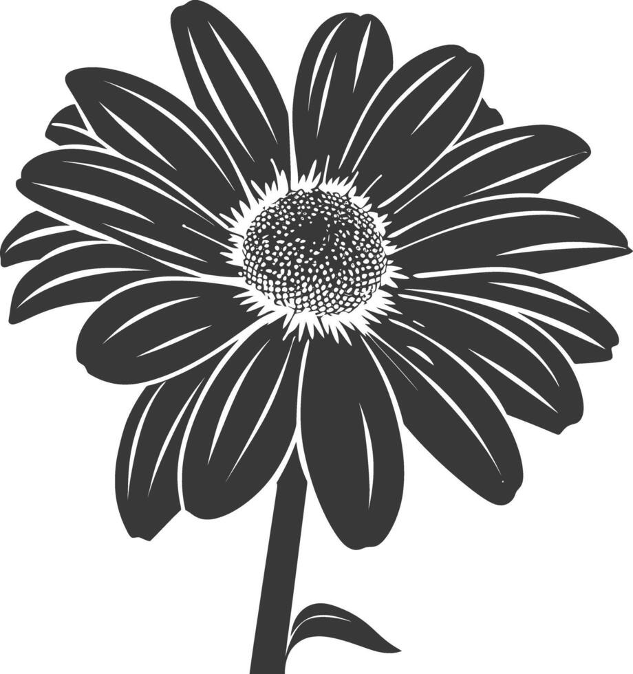 AI generated Silhouette daisy flower black color only 42377975 Vector