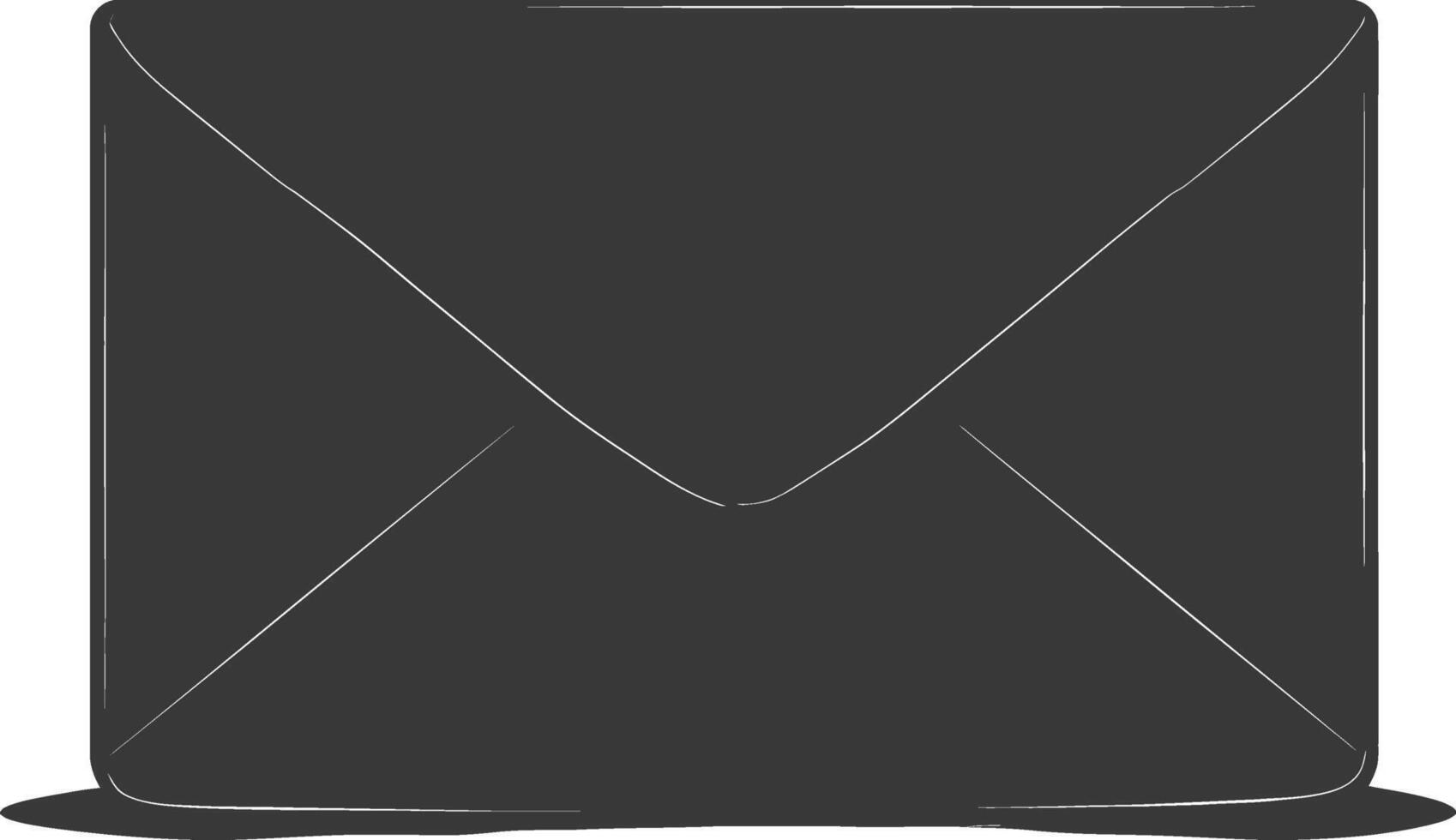 AI generated Silhouette envelope black color only vector