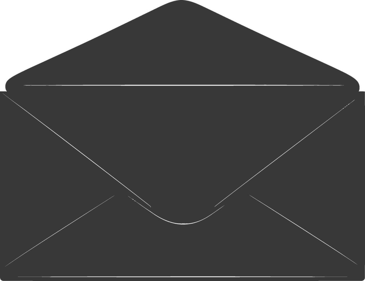 AI generated Silhouette envelope black color only vector