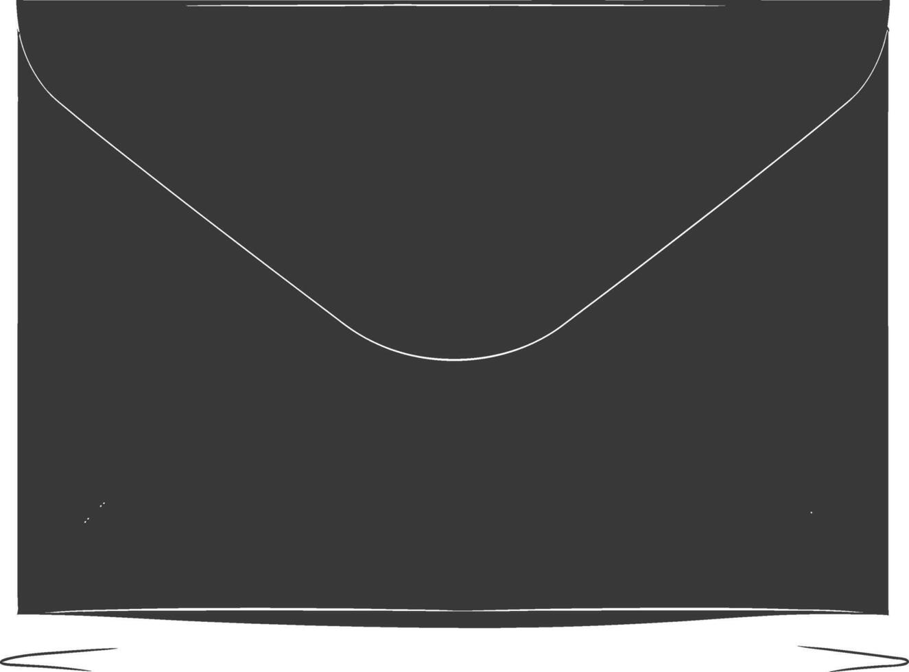 AI generated Silhouette envelope black color only vector