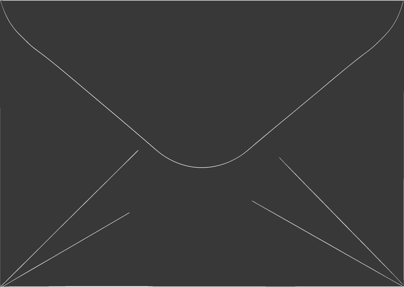 AI generated Silhouette envelope black color only vector
